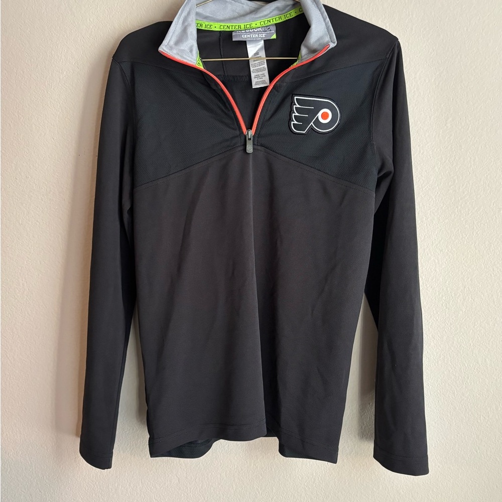 Reebok NHL Center Ice Philadelphia Flyers 1/4 Zip Pullover – (Youth Large) - Picture 2 of 7